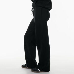Black Aritzia Cozy Fleece Boyfriend Basic Wide Sweatpant